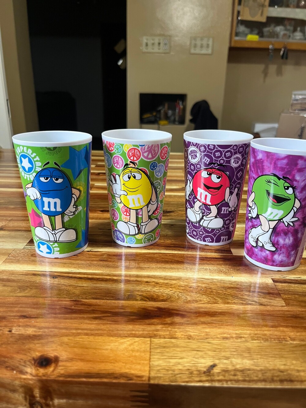 M&M's Easter Plastic Cup Set of 4 Colorful Character Drinkware